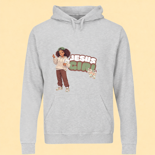 👉🏽 Hoodie Jesus Girl Gris
